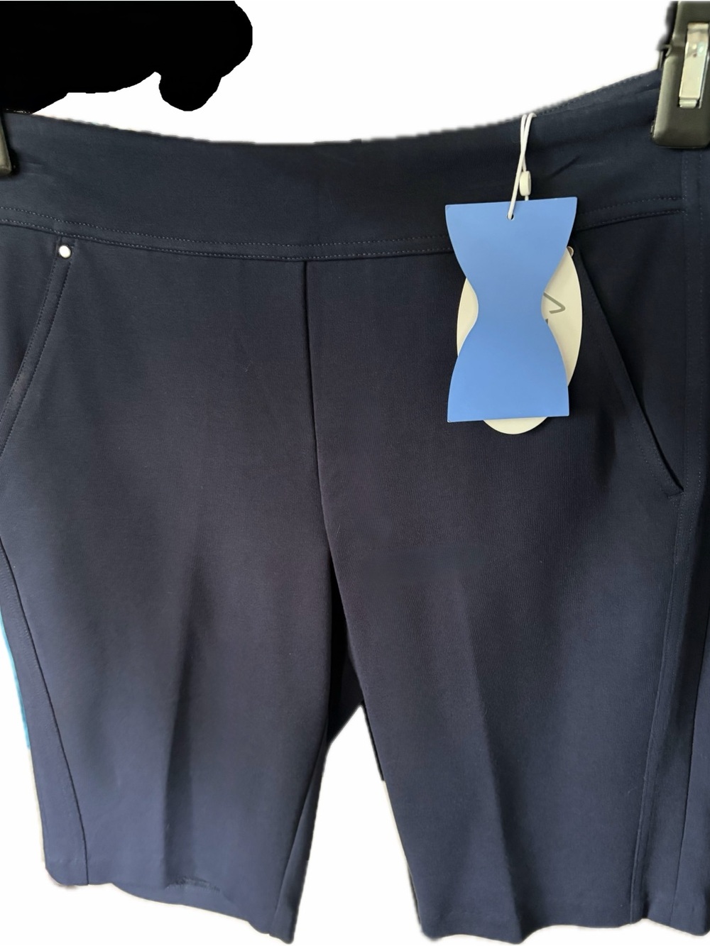 Ladies Greg Norman Collection Navy Stretch Pull-On Bermuda Shorts Size S